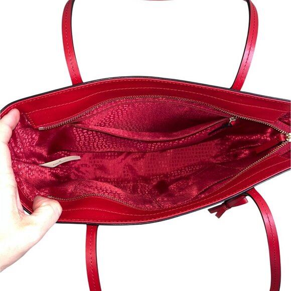 Kate Spade New York Red Leather Tote Bag BNWOT Structured Work Tote - Picture 10 of 16
